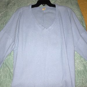 Blue v-neck long sleeve